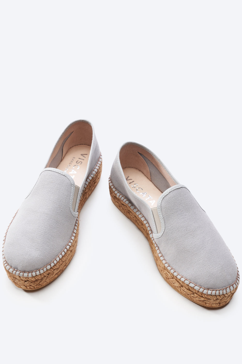 Castell Ash Grey Canvas Slip On Women Flatfrom Espadrilles