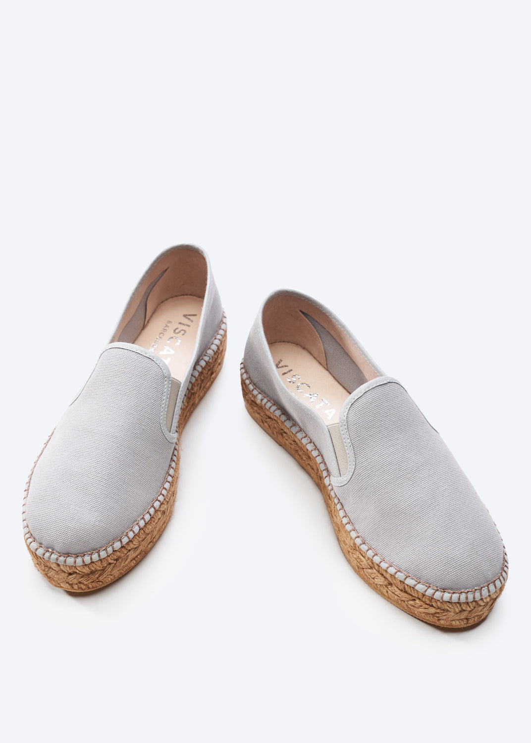 Castell Ash Grey Canvas Slip On Women Flatfrom Espadrilles