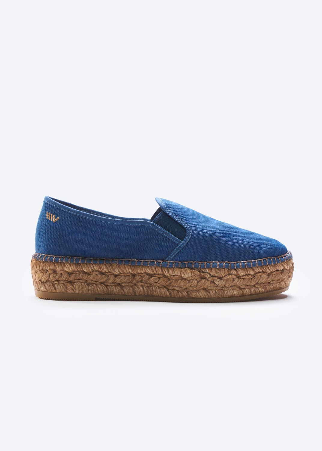 Castell Denim Canvas Slip On Women Espadrille Flatform