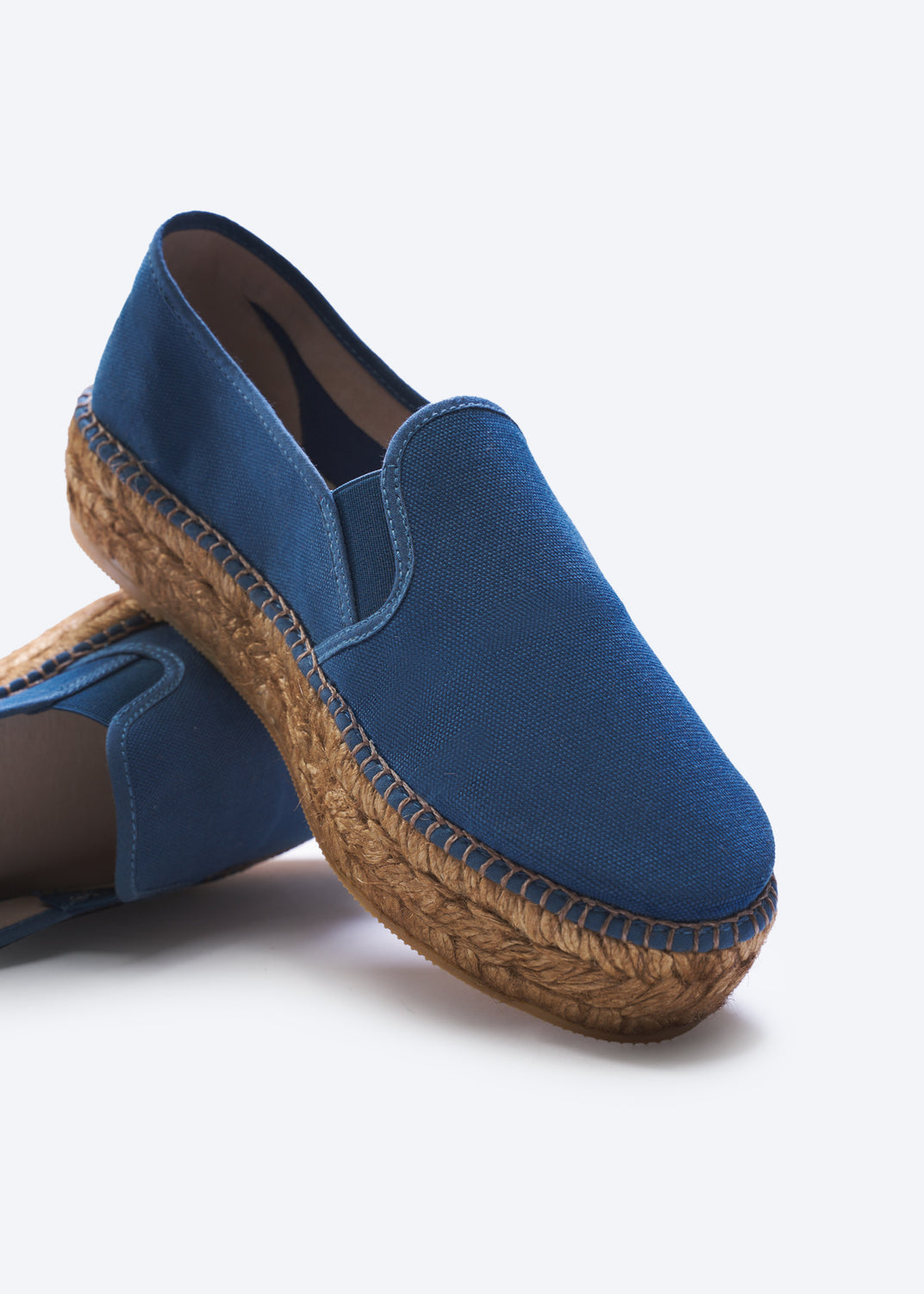 Castell Denim Canvas Slip On Women Espadrille Flats