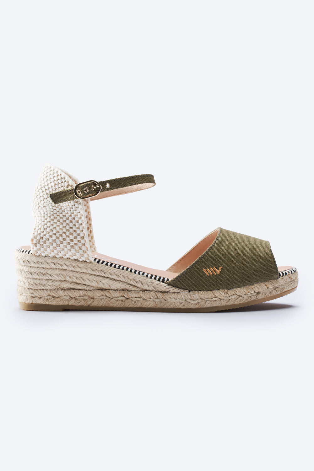Cavall Limited Edition Olive Canvas Ankle Strap Woman Espadrille Wedge
