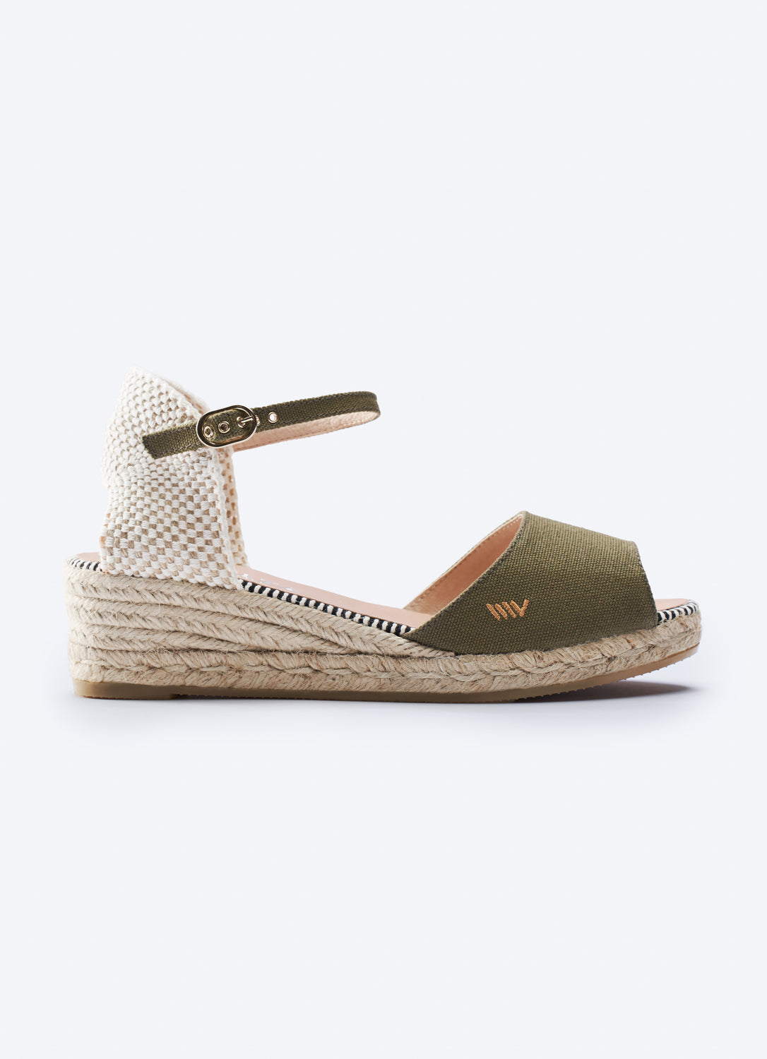 Cavall Limited Edition Olive Canvas Ankle Strap Woman Espadrille Wedge