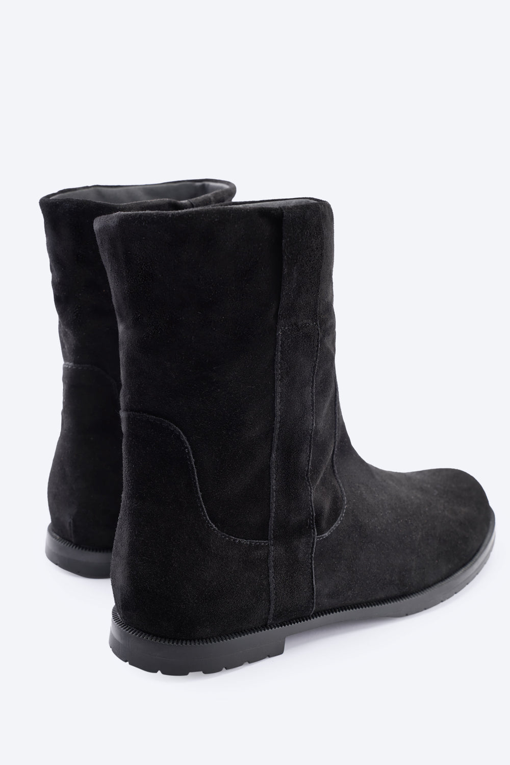 Viscata Cremona Black Suede Women Flat Boots Back Close-up