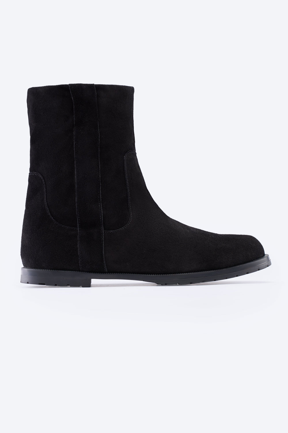 Cremona Black Suede Women Flat Boot