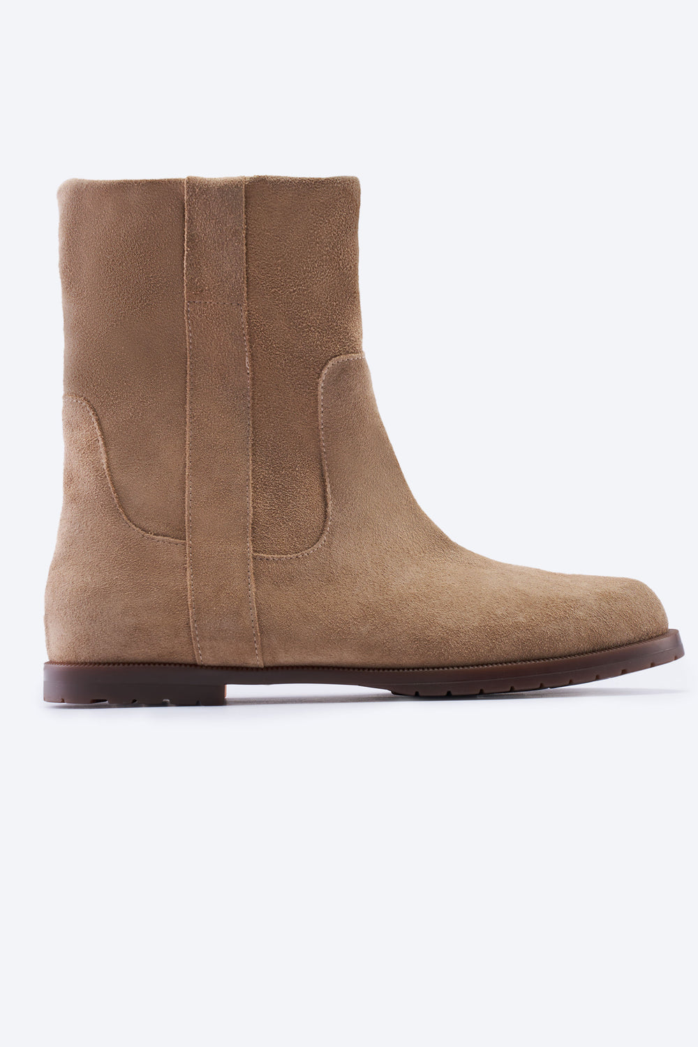 Cremona Camel Suede Women Flat Boot