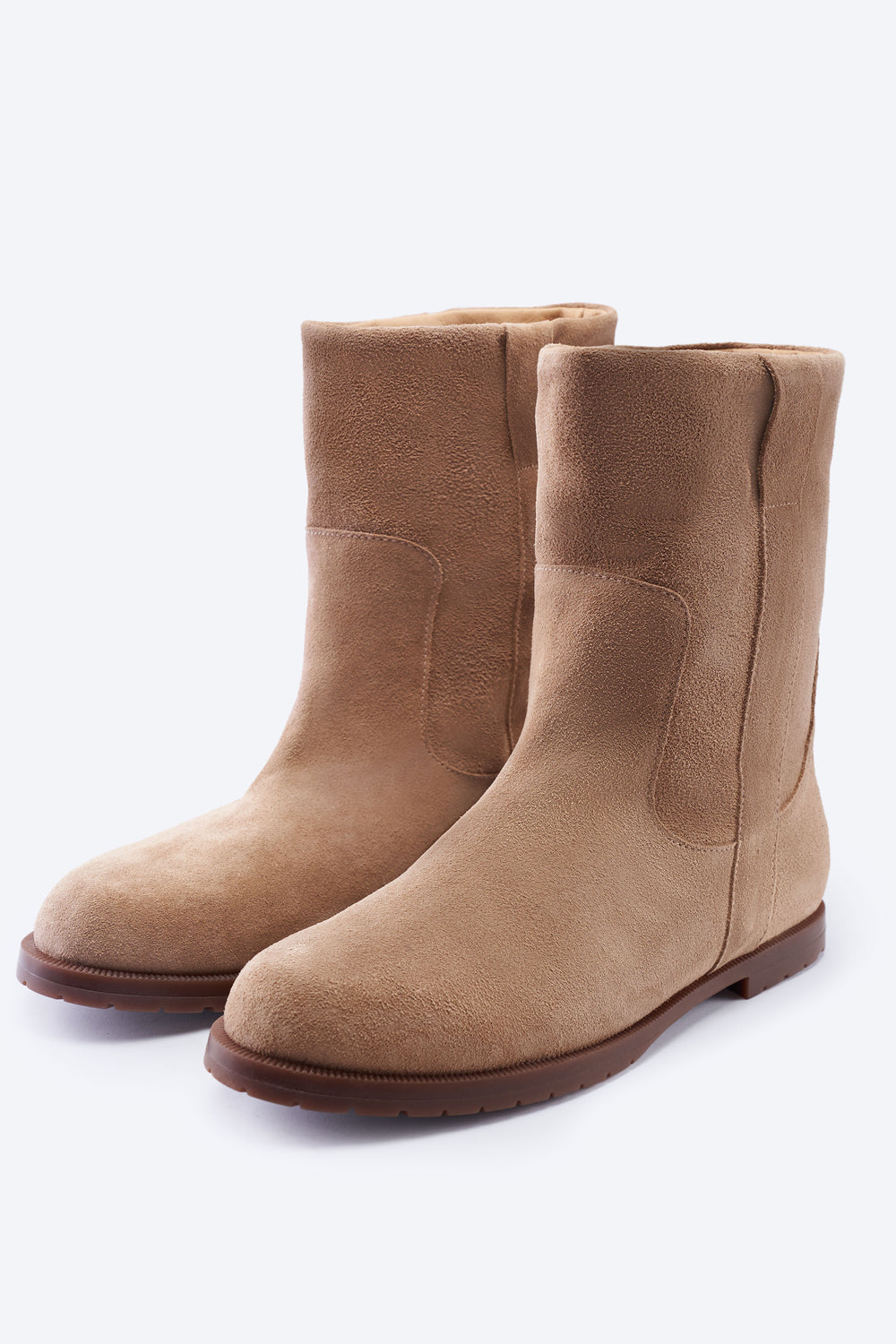 Cremona Camel Suede Women's Flat Boots