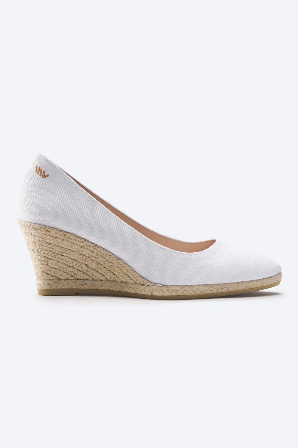 Roses U Cut Limited Edition White Canvas Slip On Women Espadrille Wedge