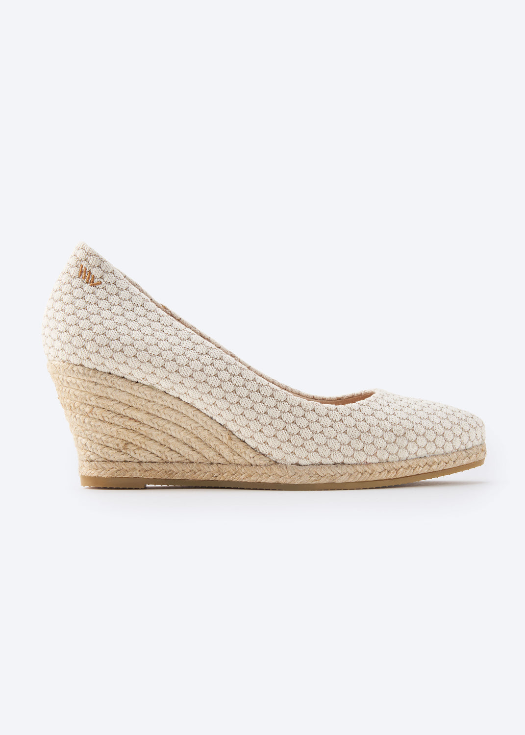 Roses U Cut Limited Edition White Mesh Canvas Slip On Women Espadrille Medium Wedge