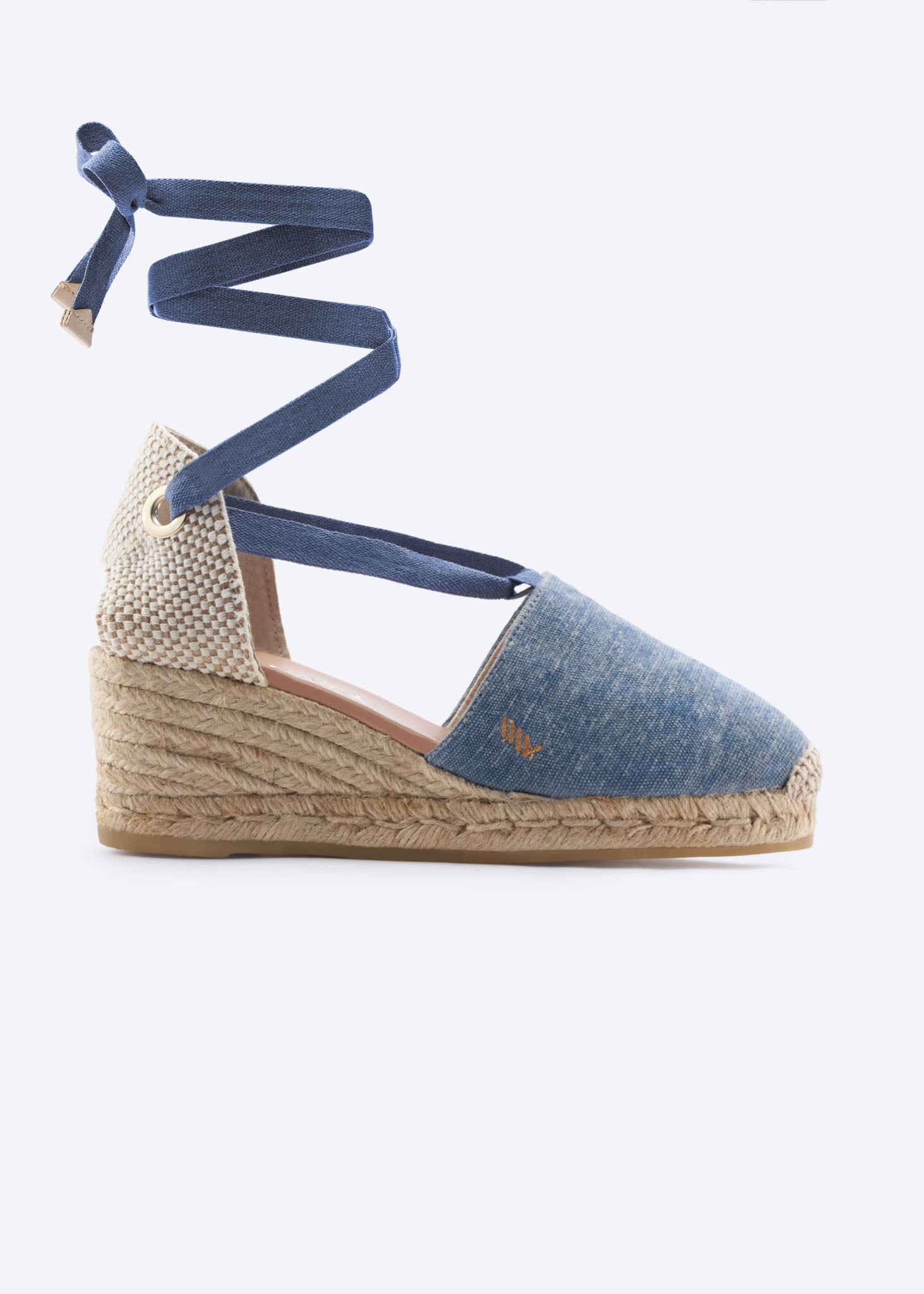 Escala Premium Fabrics Canvas Espadrille Wedges