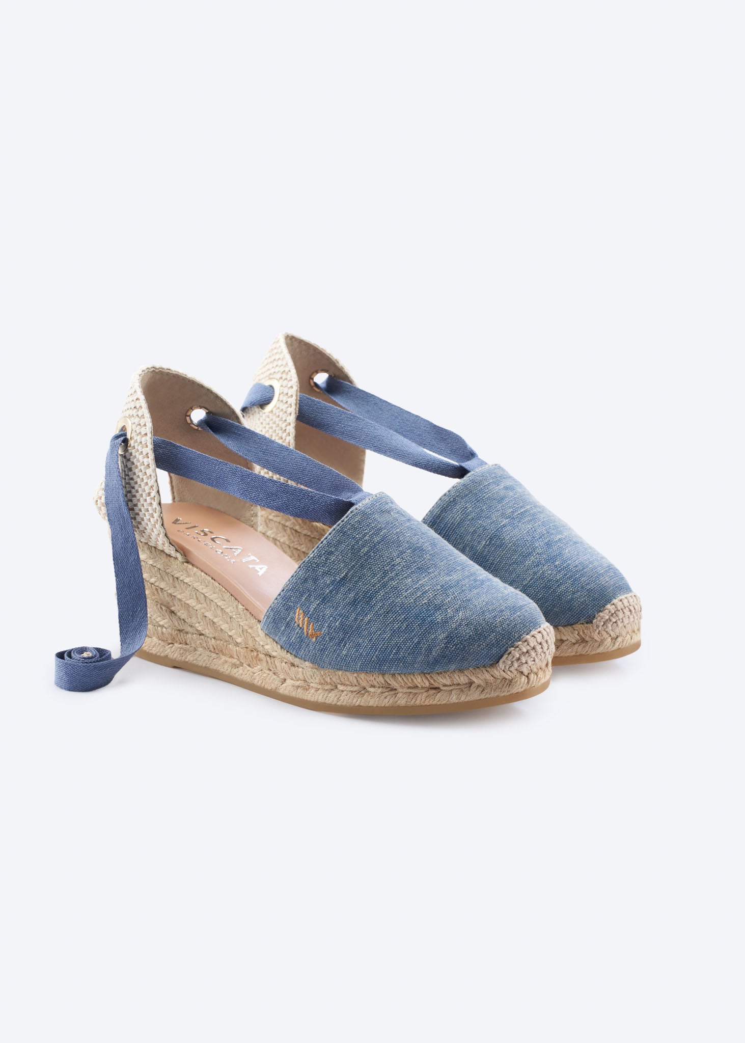 Escala Premium Fabrics Canvas Espadrille Wedges