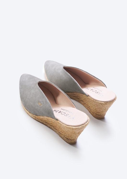 Truja Suede Espadrille Mule Wedges