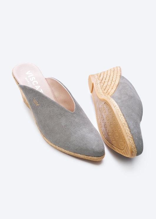 Truja Suede Espadrille Mule Wedges