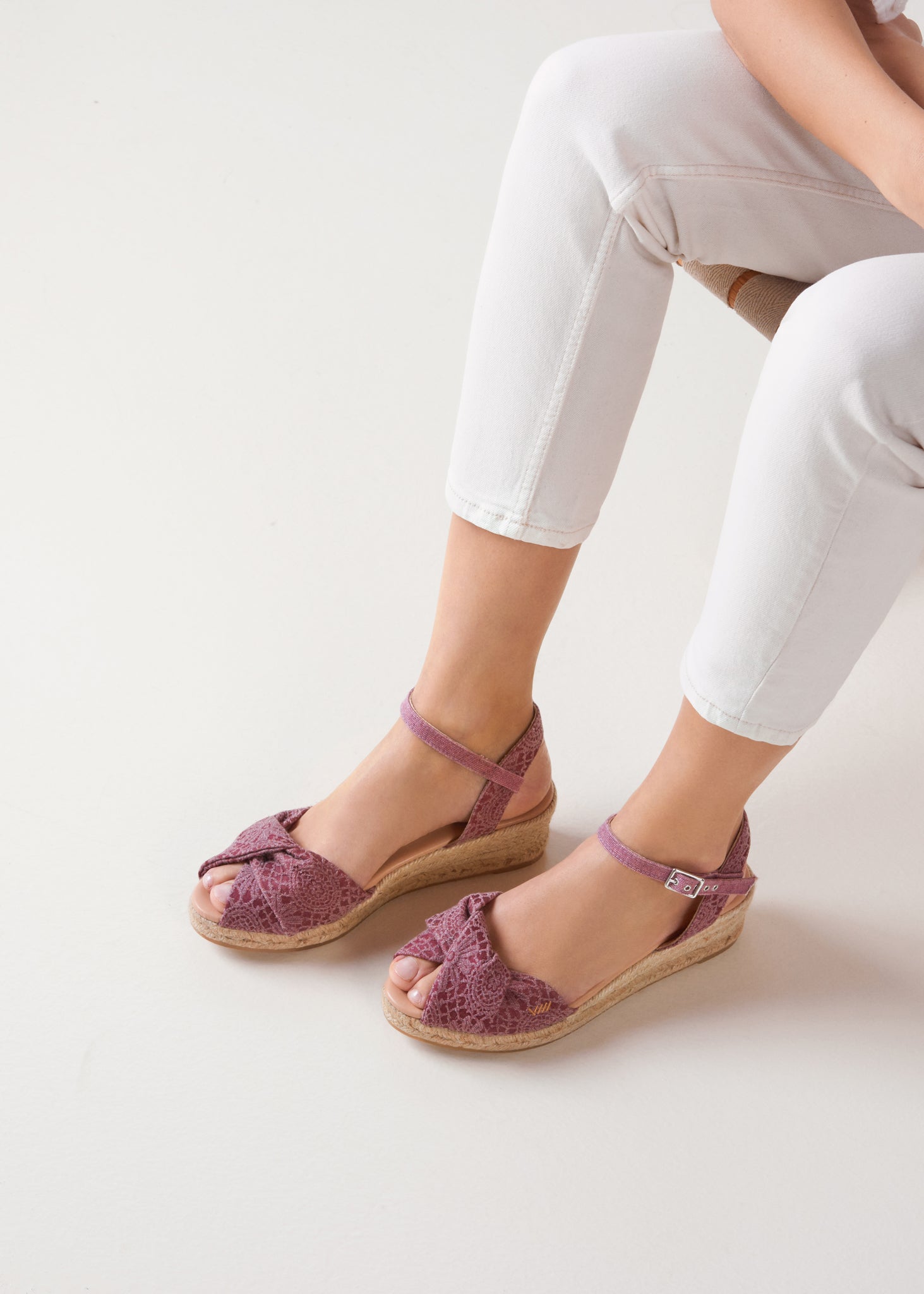 Farella Premium Fabrics Canvas Espadrille Sandal Wedges