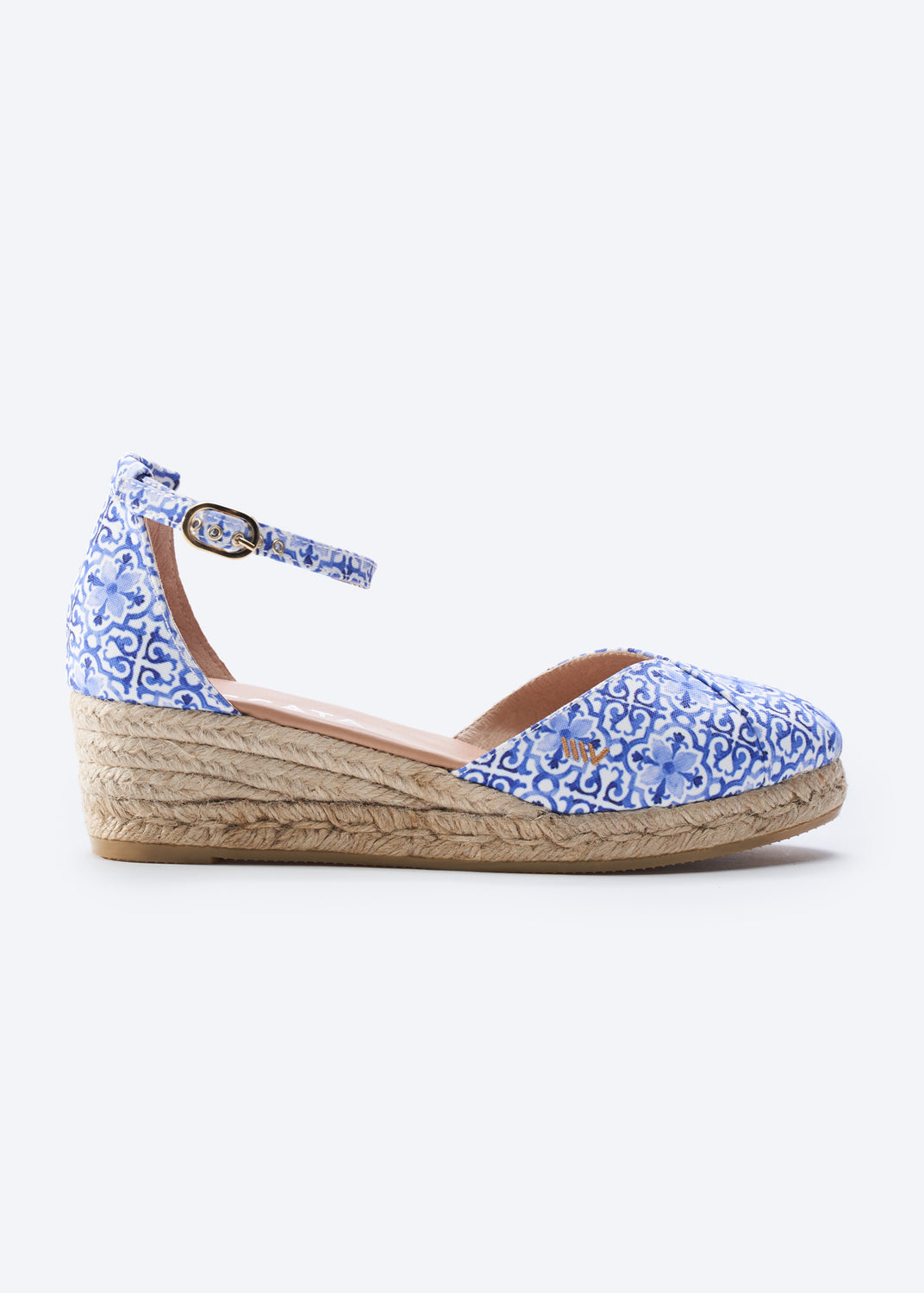 Formiga Limited Edition Majolica Canvas Ankle Strap Women Espadrille Wedges