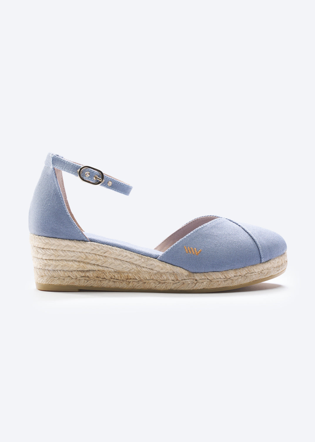 Formiga Limited Edition Sky Blue Canvas Ankle Strap Women Espadrille Wedges