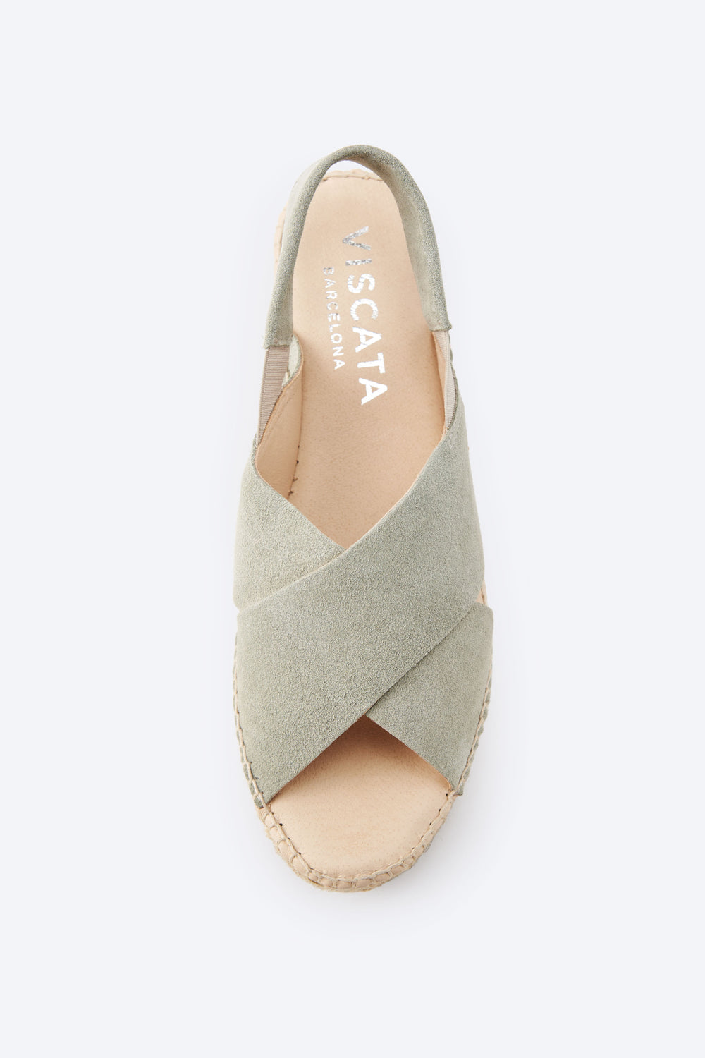 Garbi Camel Suede Slingback Woman Crossed Open Toe Espadrille Flat Platforms