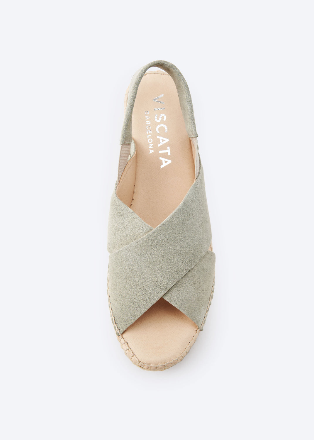 Garbi Camel Suede Slingback Woman Crossed Open Toe Espadrille Flat Platforms