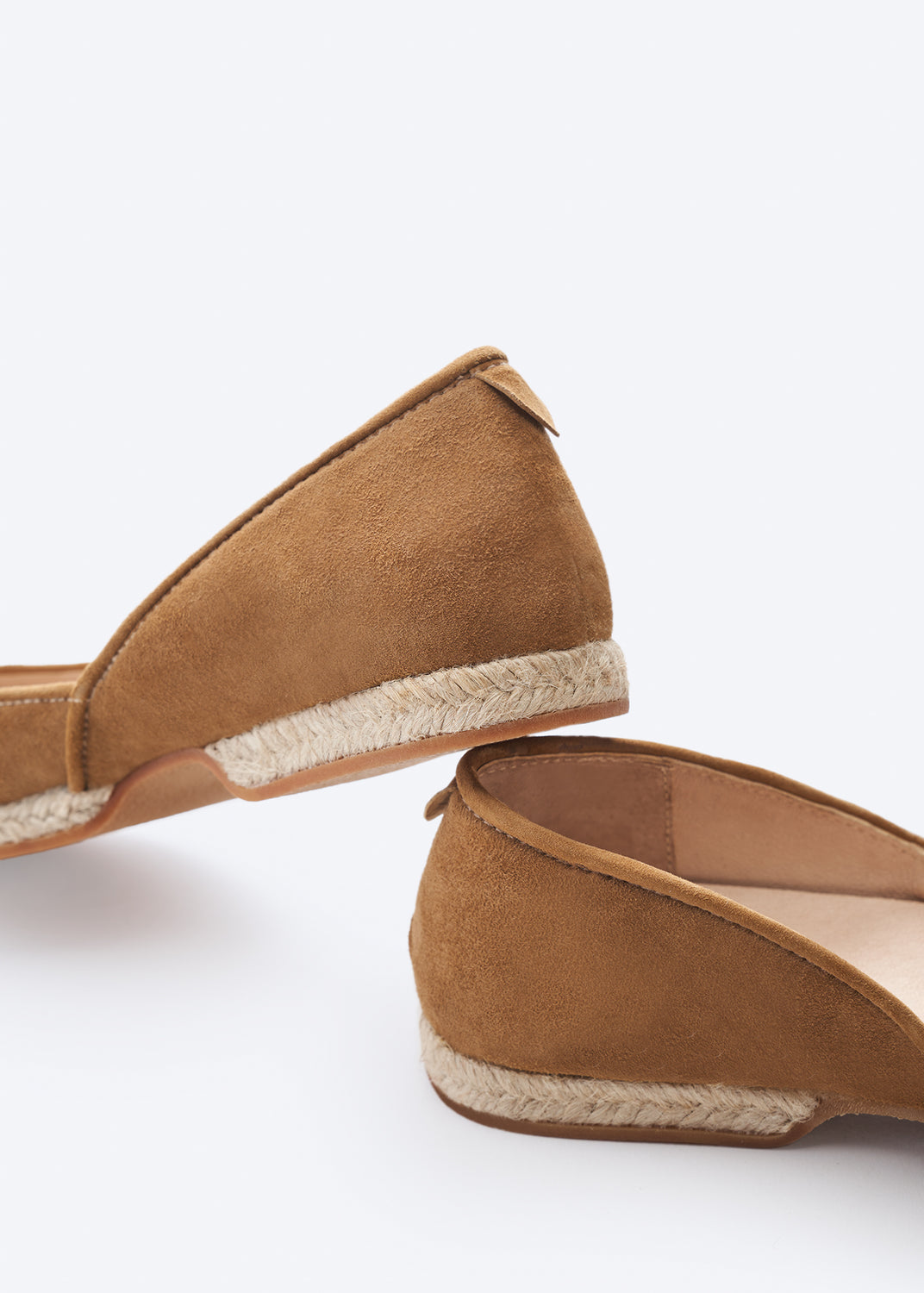 Garvet Camel Suede Slip On Women Espadrille Foldable Flats Back Detail