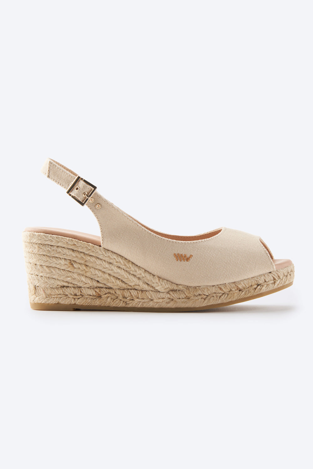 Gavina Beige Canvas Slingback Women Espadrille Wedge