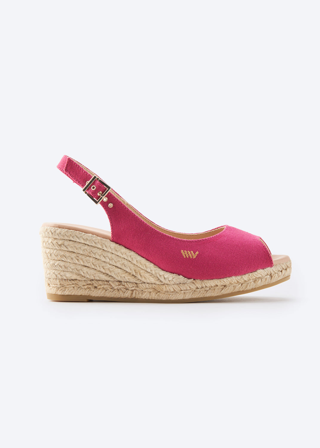 Gavina Limited Edition Fuchsia Canvas Slingback Women Espadrille Wedge