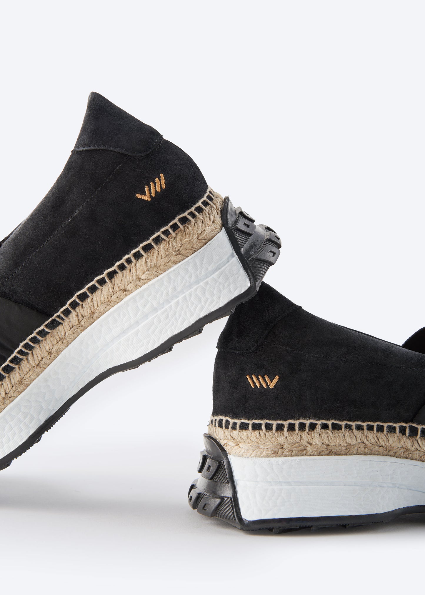 Giverola Black Suede Women Espadrille Sneakers Back Detail