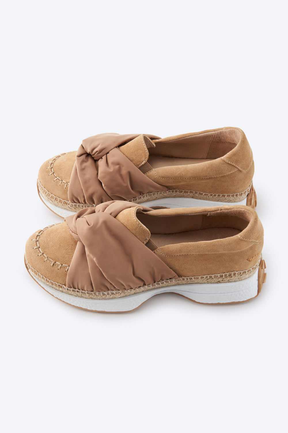 Giverola Camel Suede Women Espadrille Sneaker Flatforms