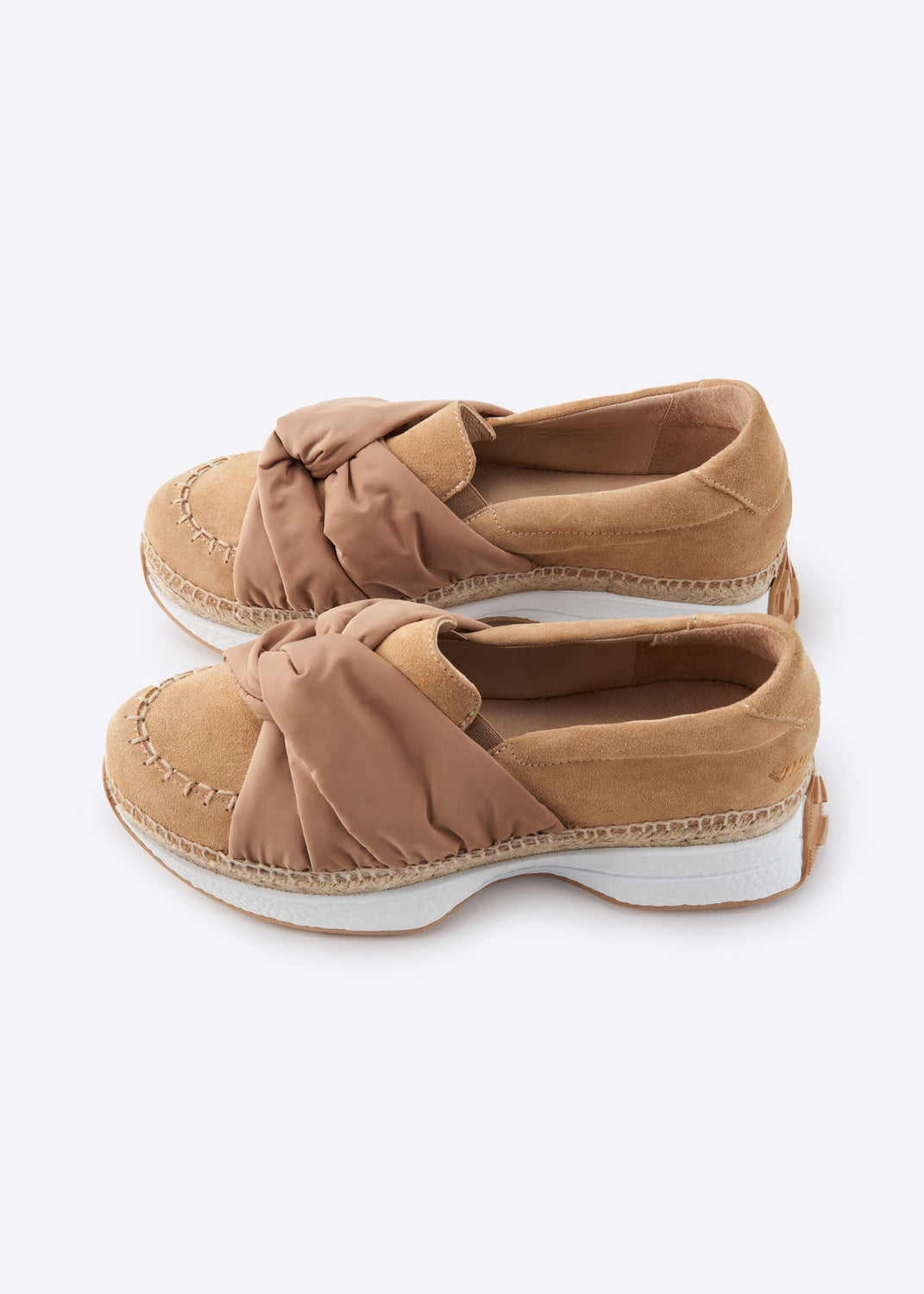 Giverola Camel Suede Women Espadrille Sneaker Flatforms