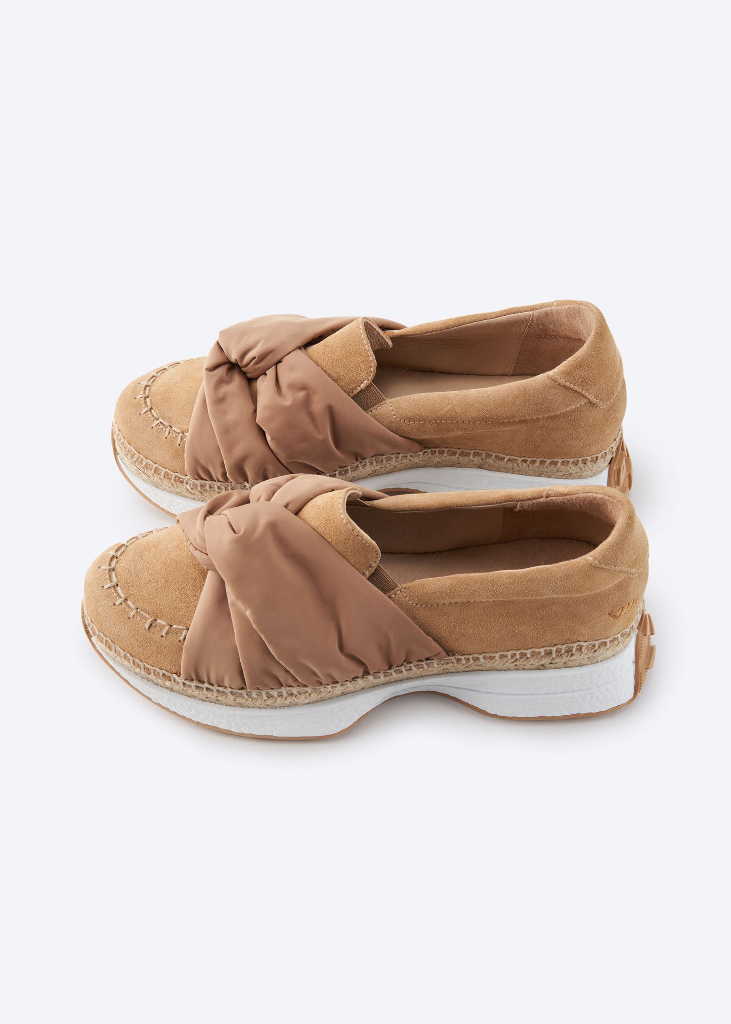 Giverola Camel Suede Women Espadrille Sneaker Flatforms