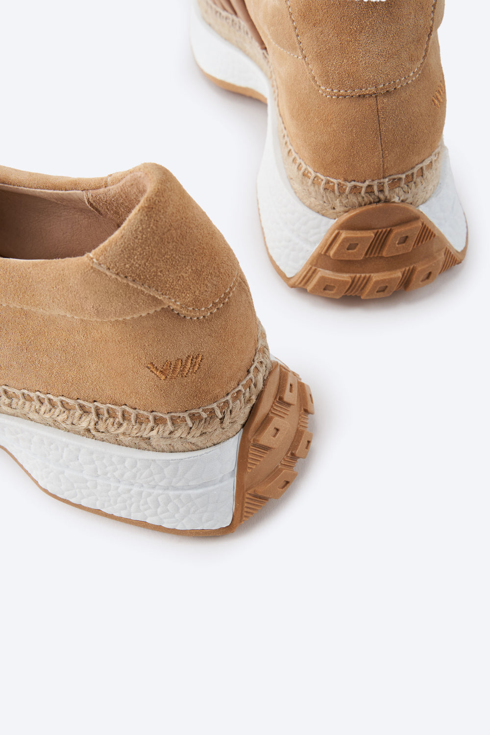 Giverola Camel Suede Women Espadrille Sneakers Back Detail