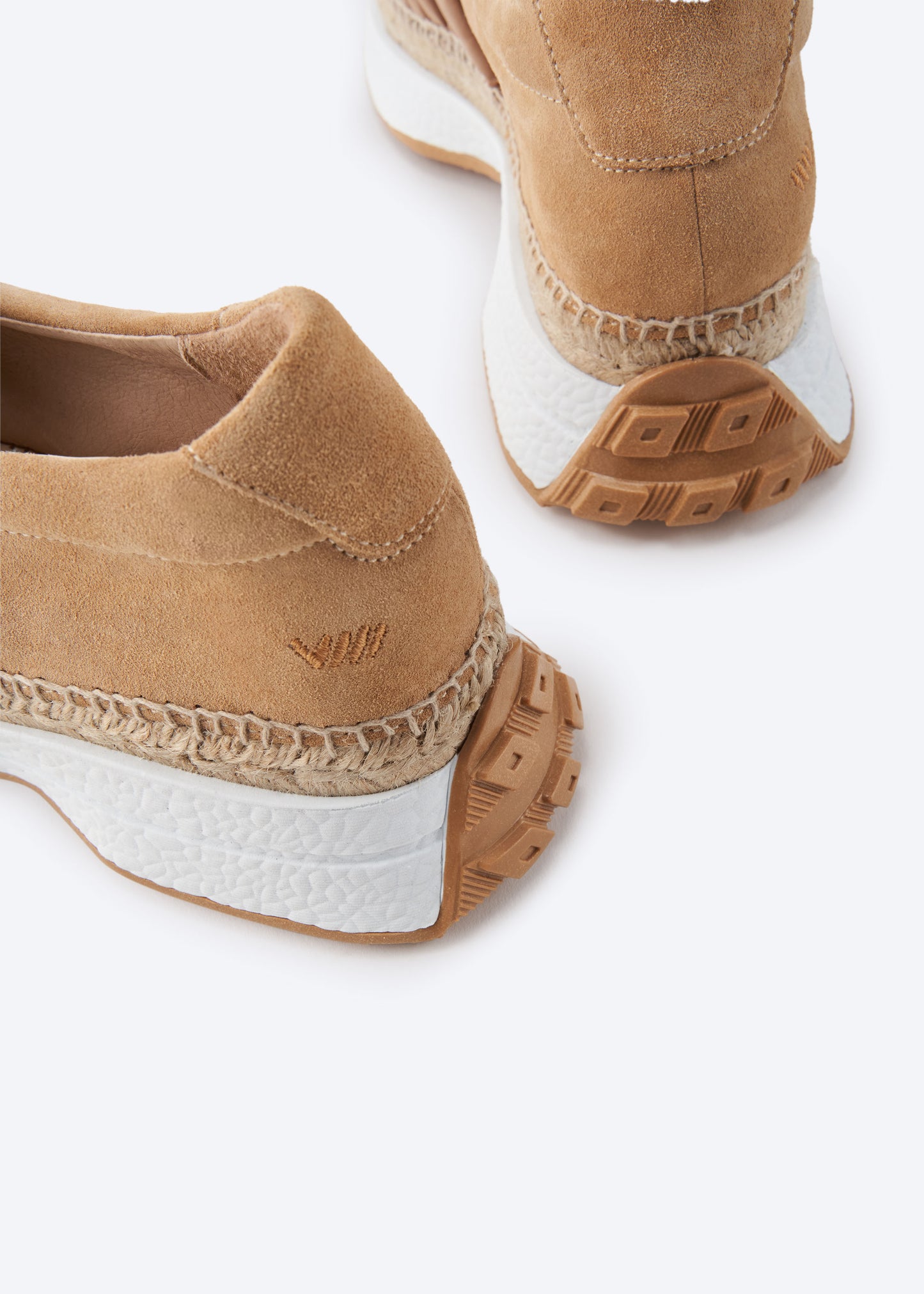 Giverola Camel Suede Women Espadrille Sneakers Back Detail