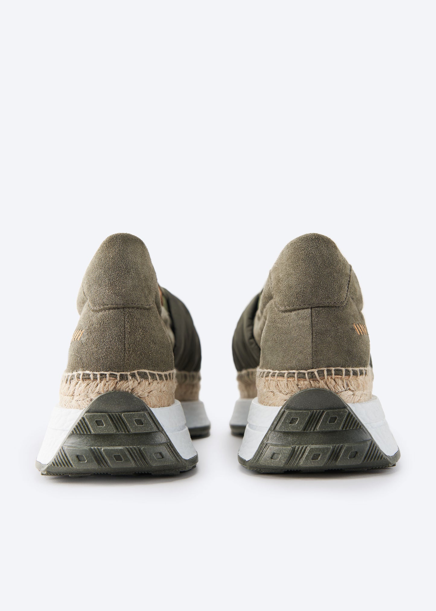 Giverola Olive Suede Women Espadrille Sneakers Back Detail