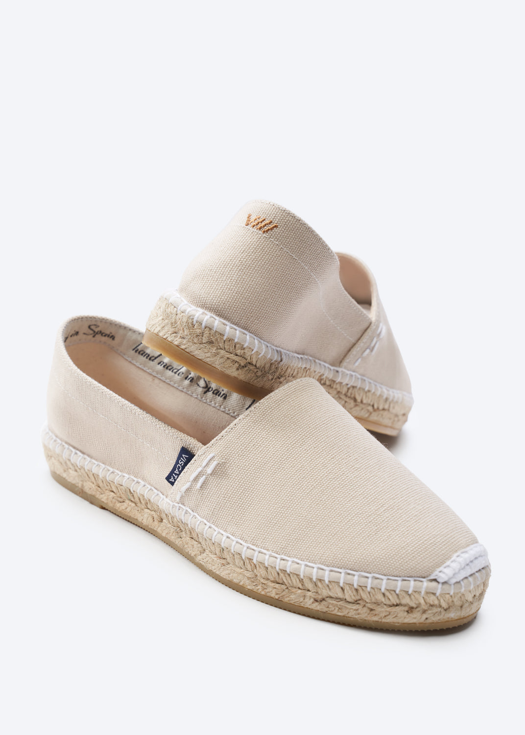 Llafranc Beige Canvas Slip On Women Espadrille Flats Handmade in Spain