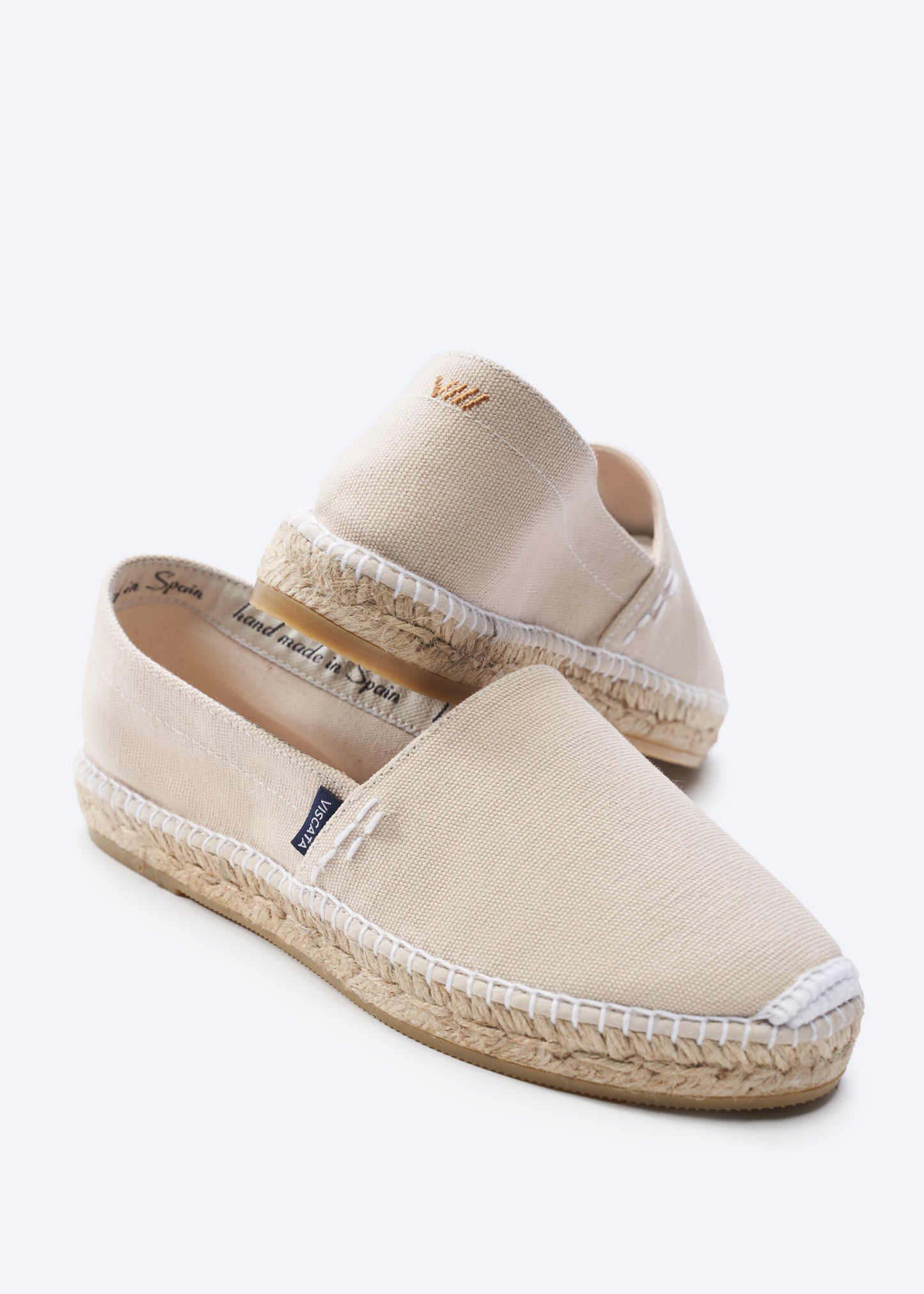 Llafranc Beige Canvas Slip On Women Espadrille Flats Handmade in Spain