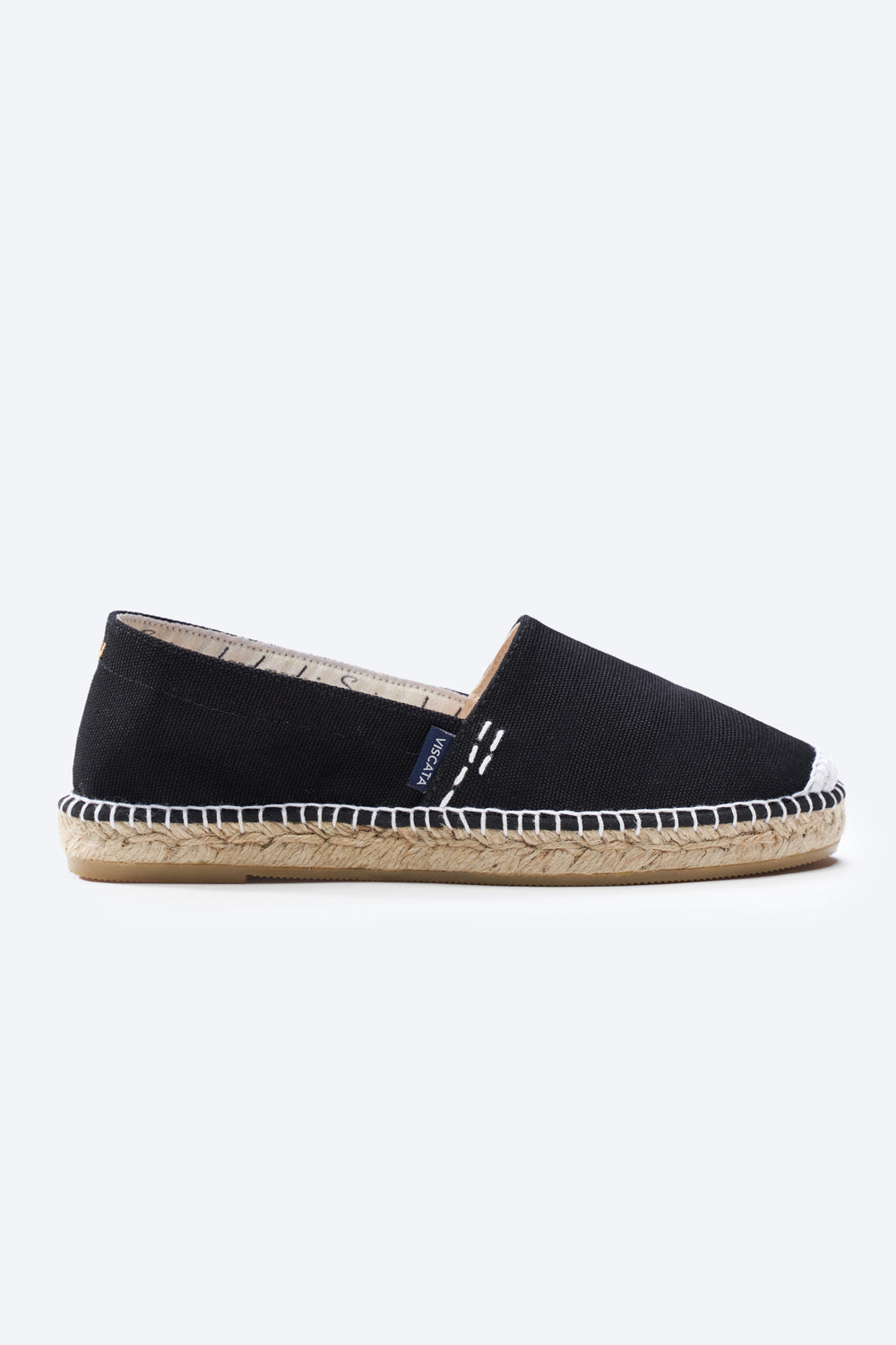 Llafranc Black Canvas Slip On Women Espadrille Flat