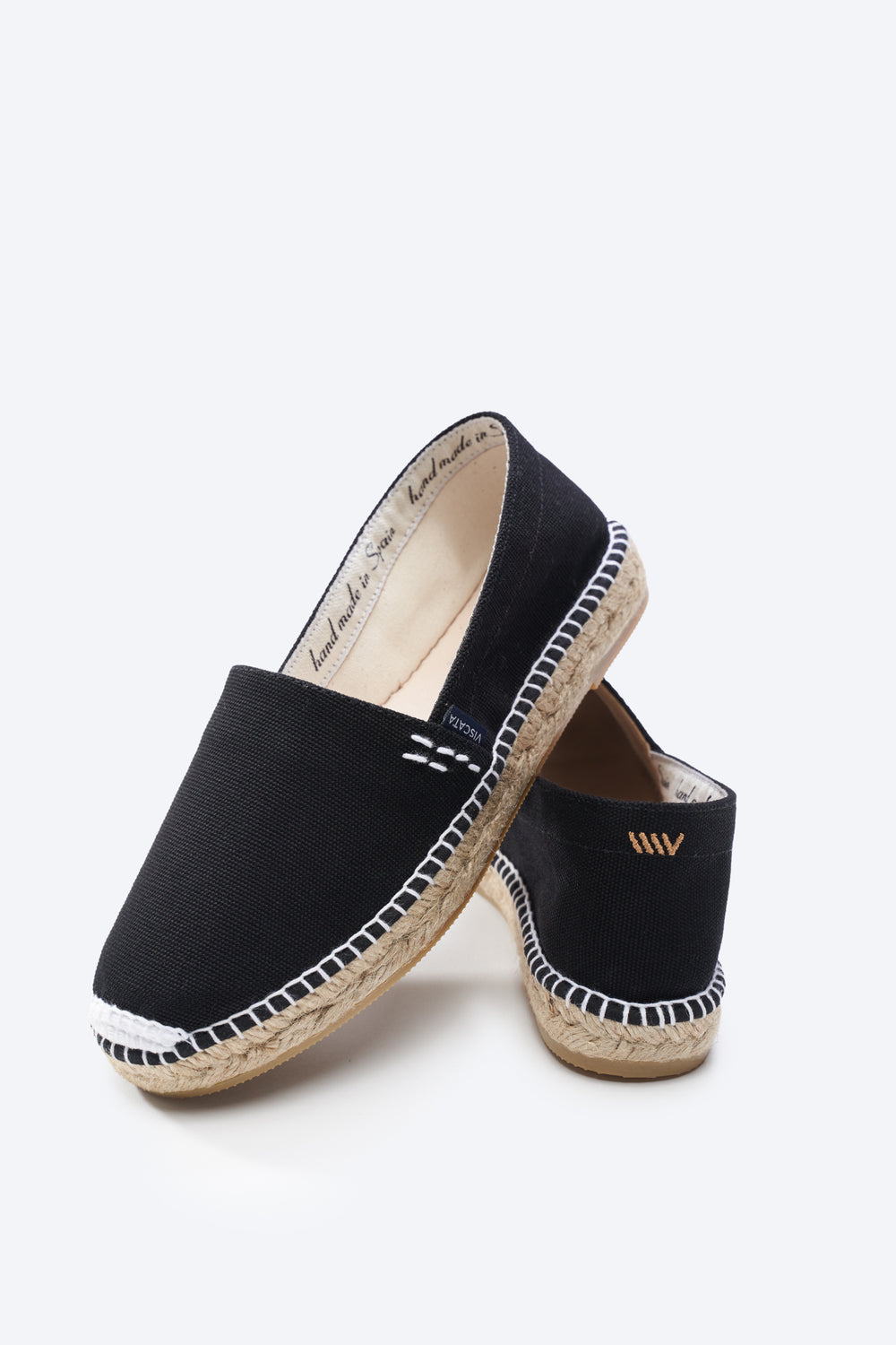 Viscata Llafranc Black Canvas Slip On Women Espadrille Flats