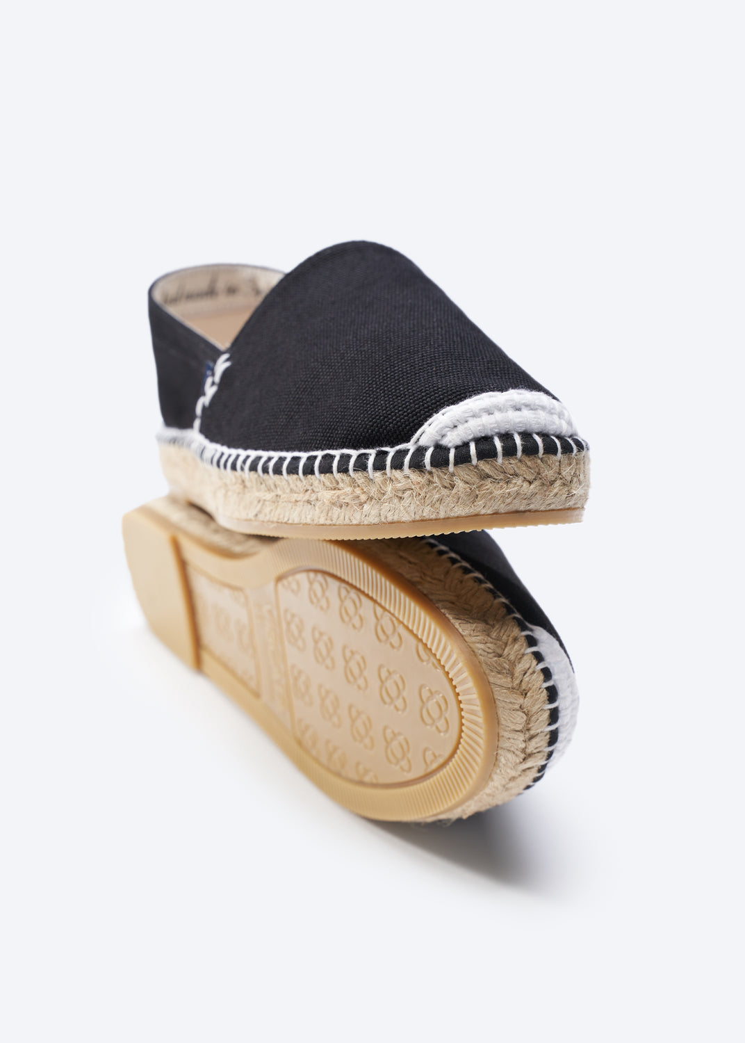 Llafranc Black Canvas Slip On Women Closed Toe Espadrille Flats