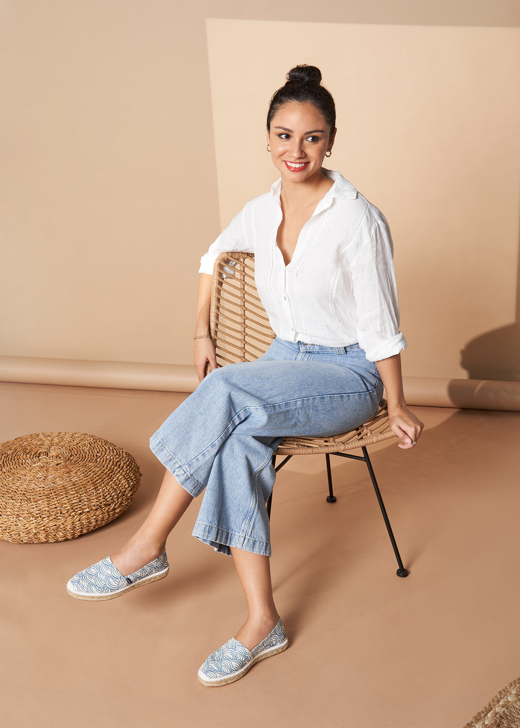Llafranc Limited Edition Ocean Waves Canvas Slip On Women Espadrille Flats Outfit