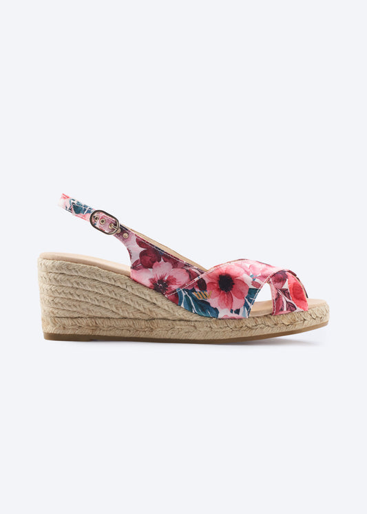 Llansa Premium Fabrics Canvas Espadrille Sandal Wedges