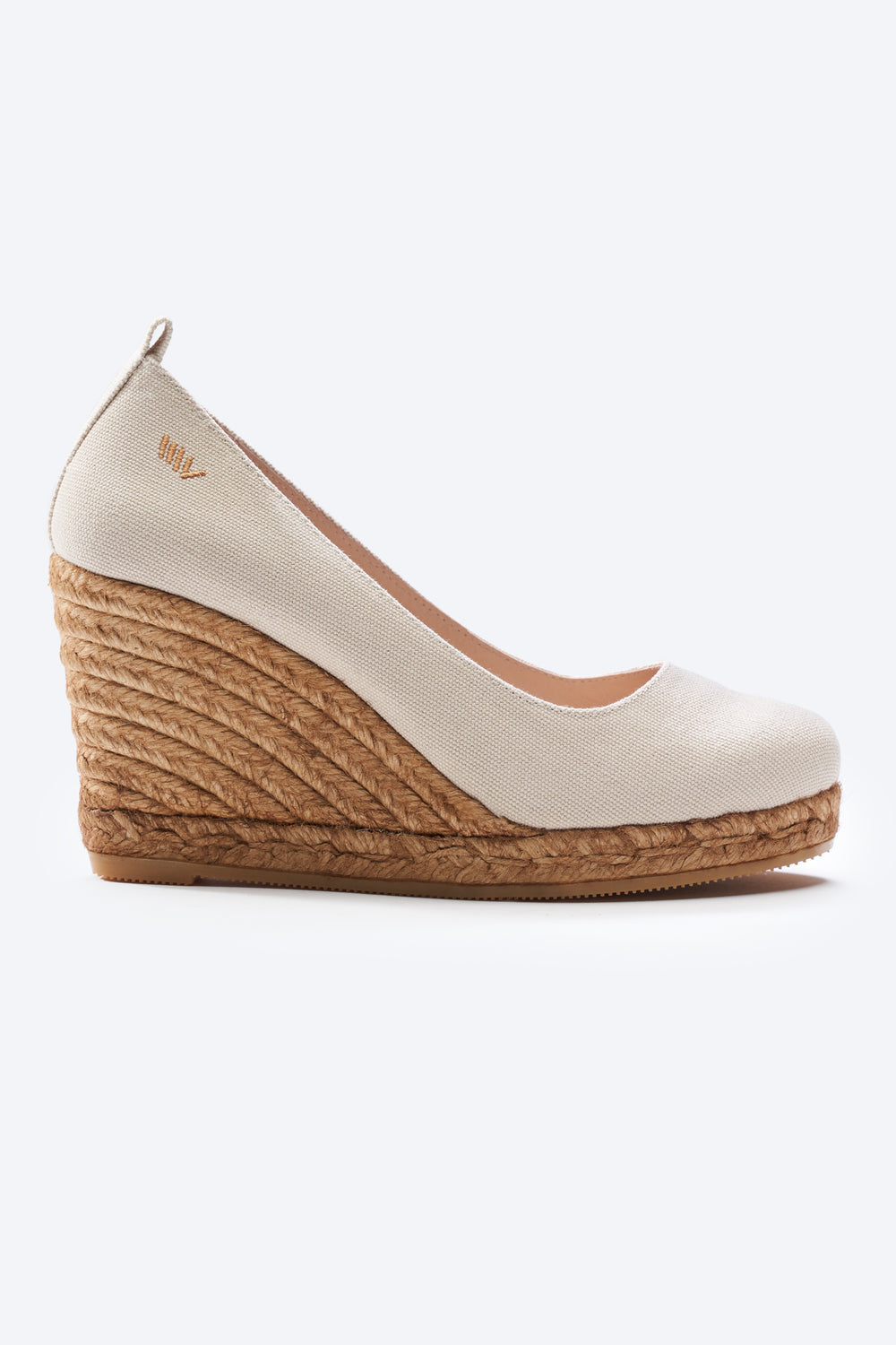 Marquesa Beige Canvas Slip On Woman Espadrille Wedge Pump
