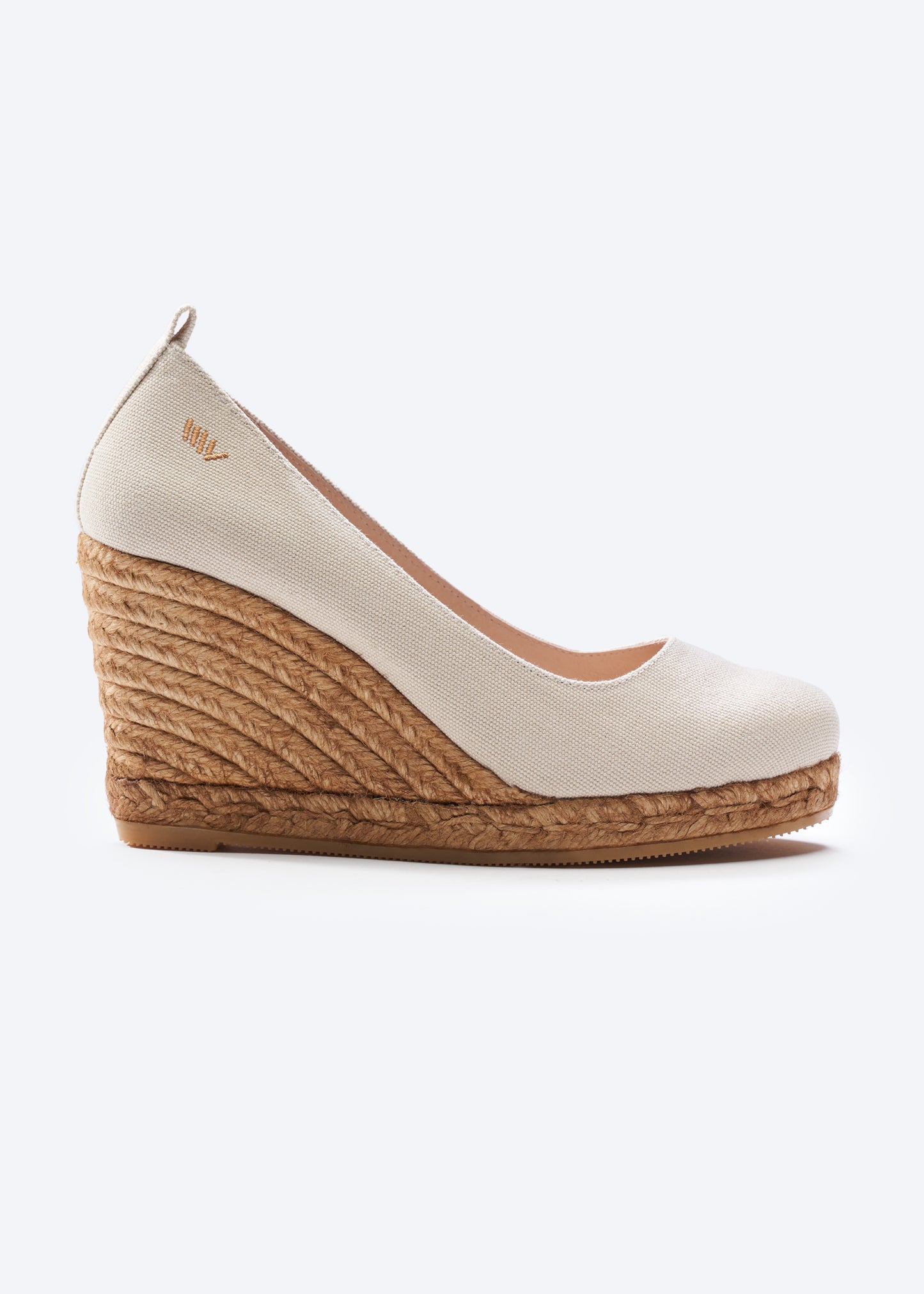 Marquesa Beige Canvas Slip On Woman Espadrille Wedge Pump