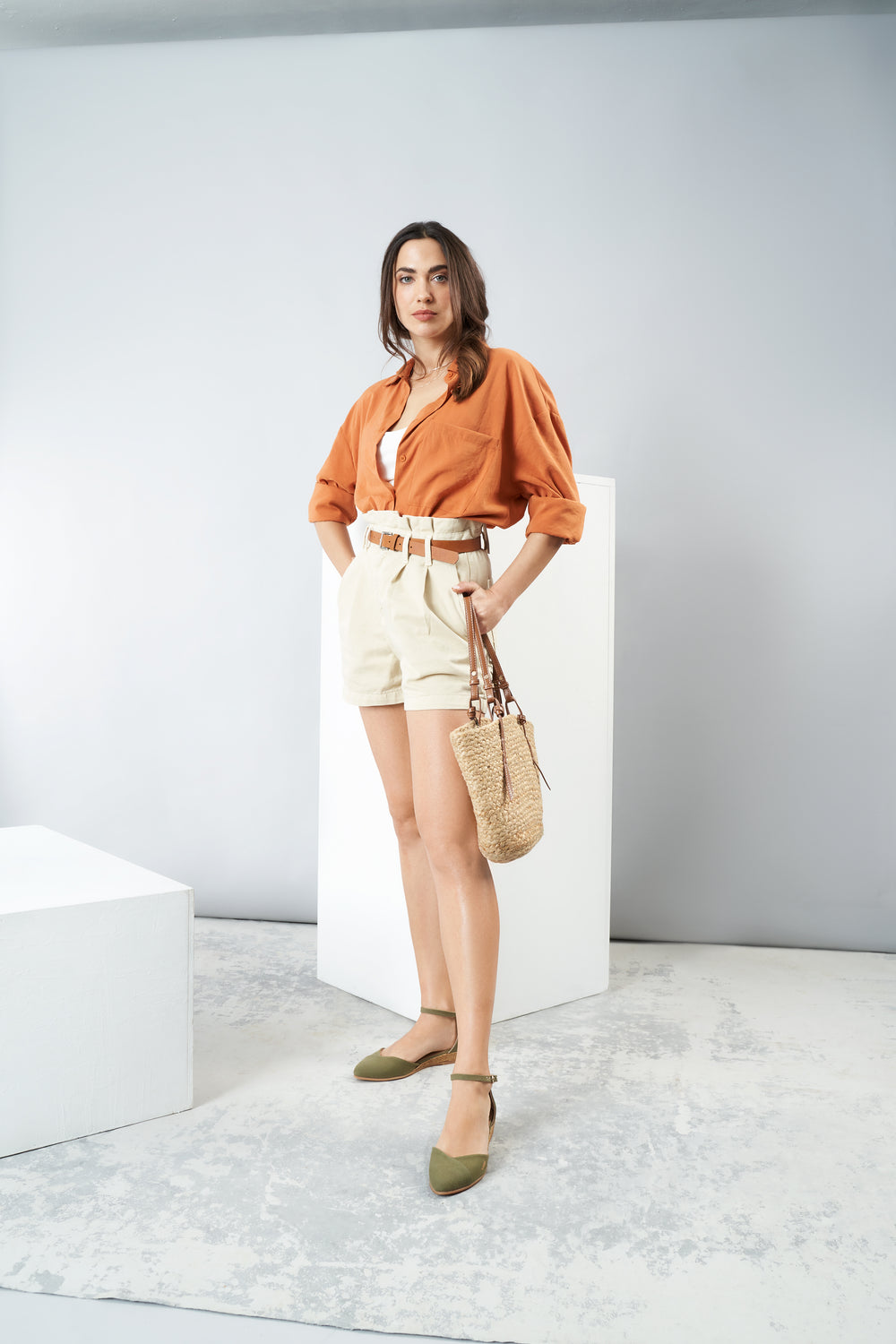 Montroig Limited Edition Olive Canvas Ankle Strap Women Espadrille Flats Outfit