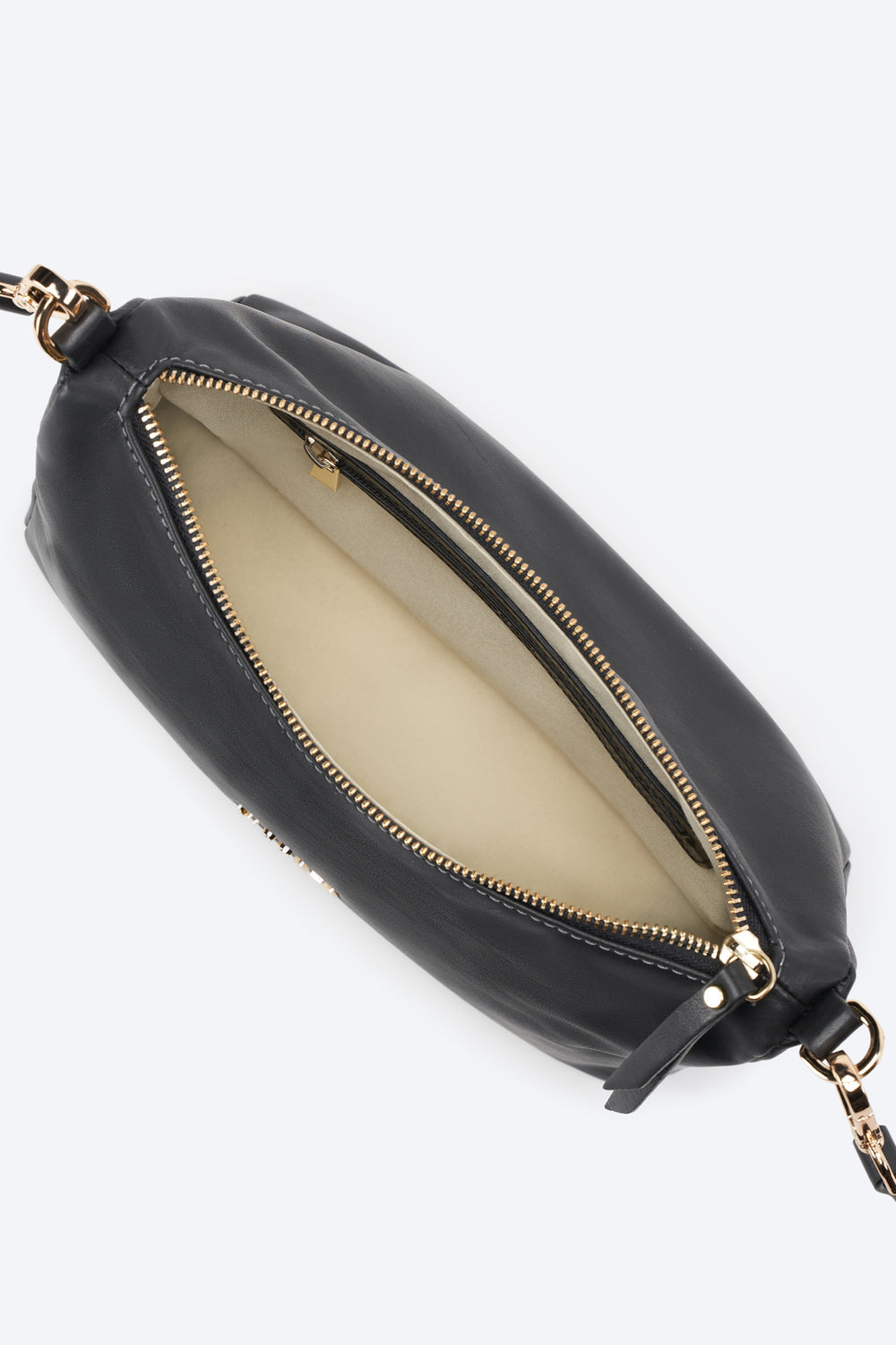 Viscata Nice Black Leather Women Crossbody Handbag Zipper Detail