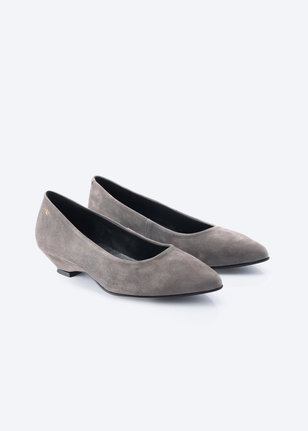 VISCATA Novara taupe suede slip-on shoes with low block heel, handcrafted in Spain