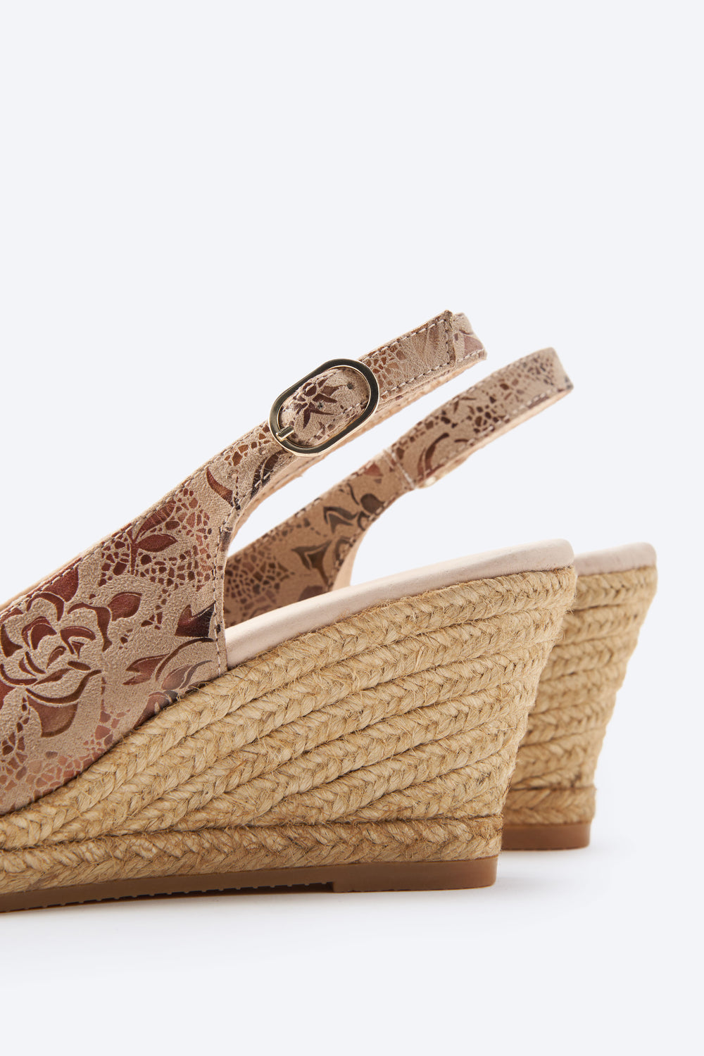 Palomera Limited Edition Floral Jacquard Print Canvas Women Espadrille Wedges Slingback Detail