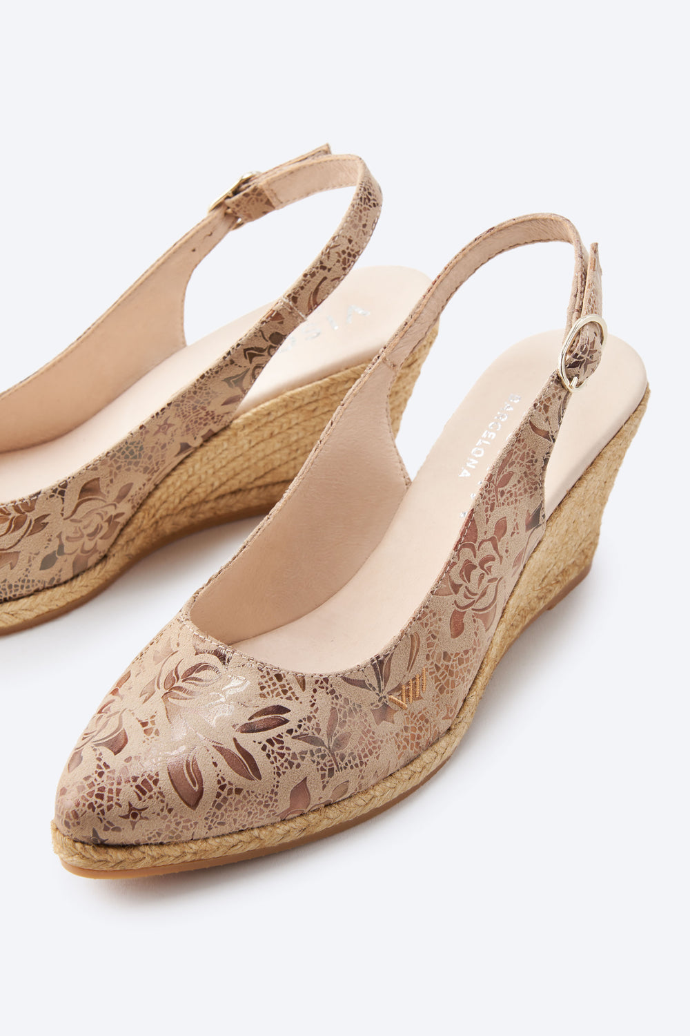 Palomera Limited Edition Floral Jacquard Print Canvas Slingback Women Espadrille Medium Wedges