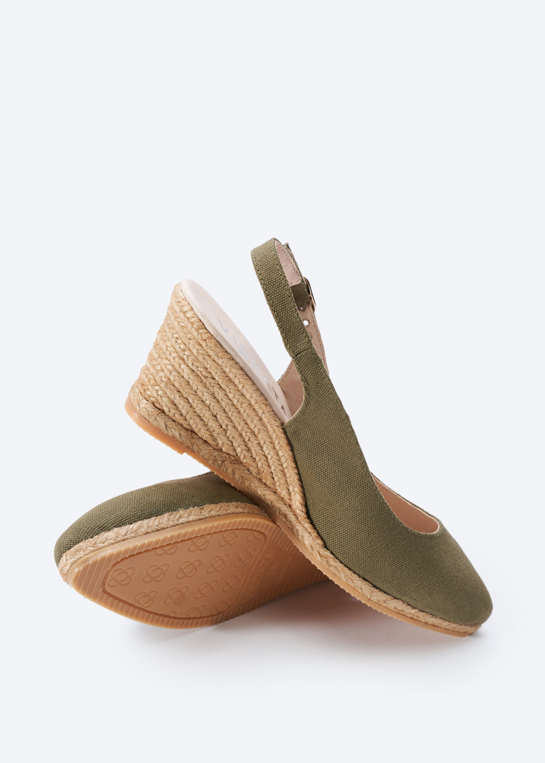 Palomera Limited Edition Olive Canvas Slingback Women Espadrille Medium Heel Wedges