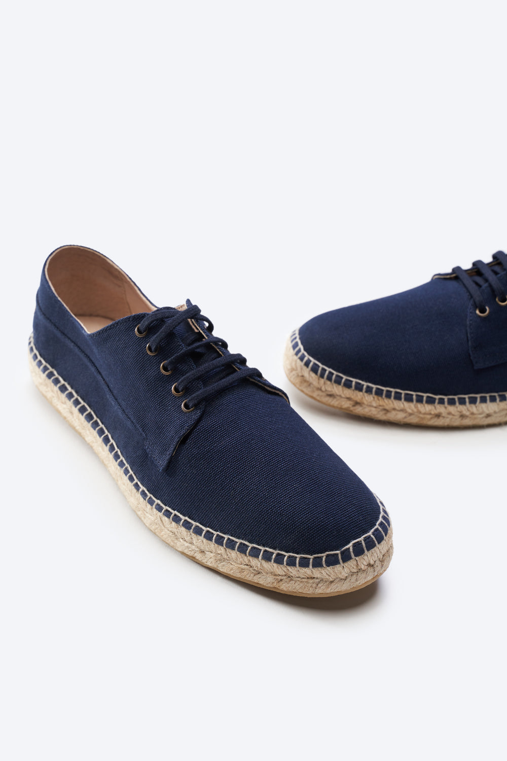 Pol Navy Blue Canvas Cord Laces Men Espadrilles