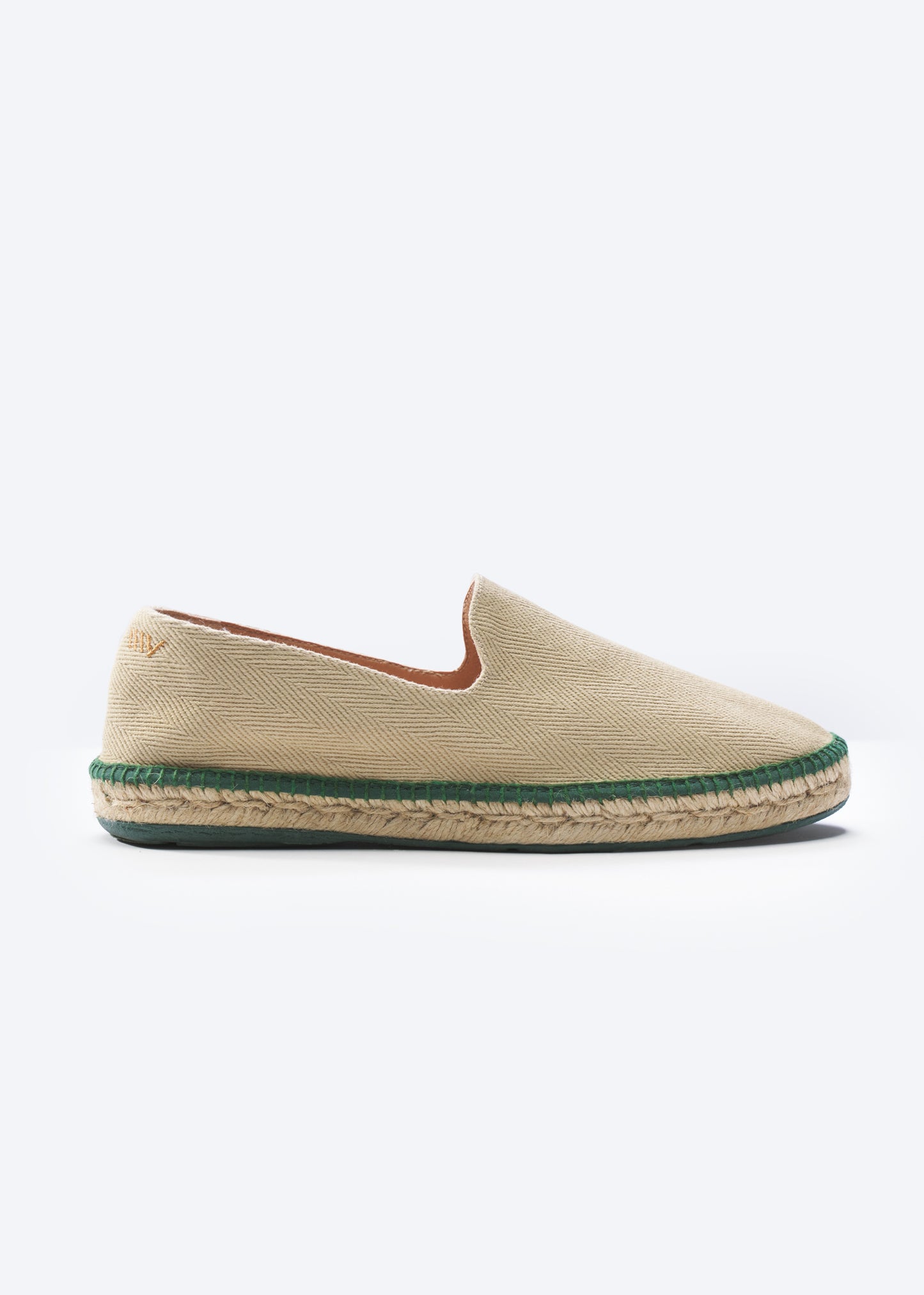 Portbou Beige With Green Details Men Slippers