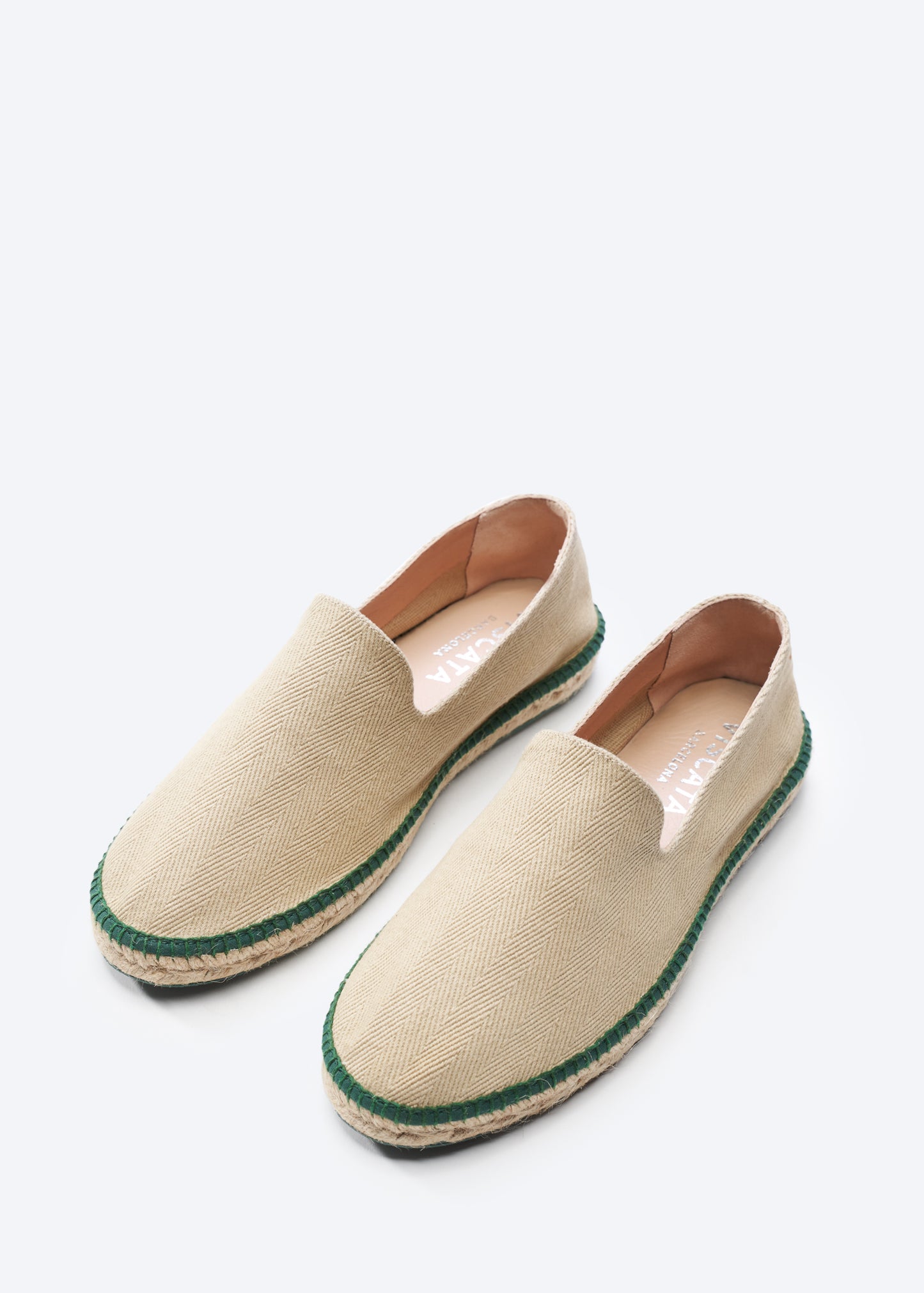Portbou Beige With Green Details Men Espadrilles