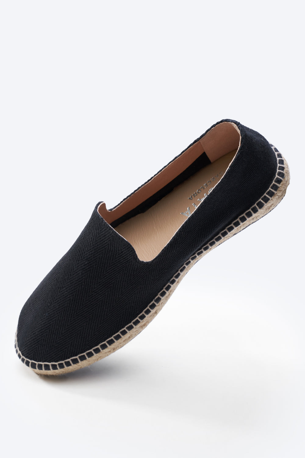 Portbou Black Slip On Men Espadrille